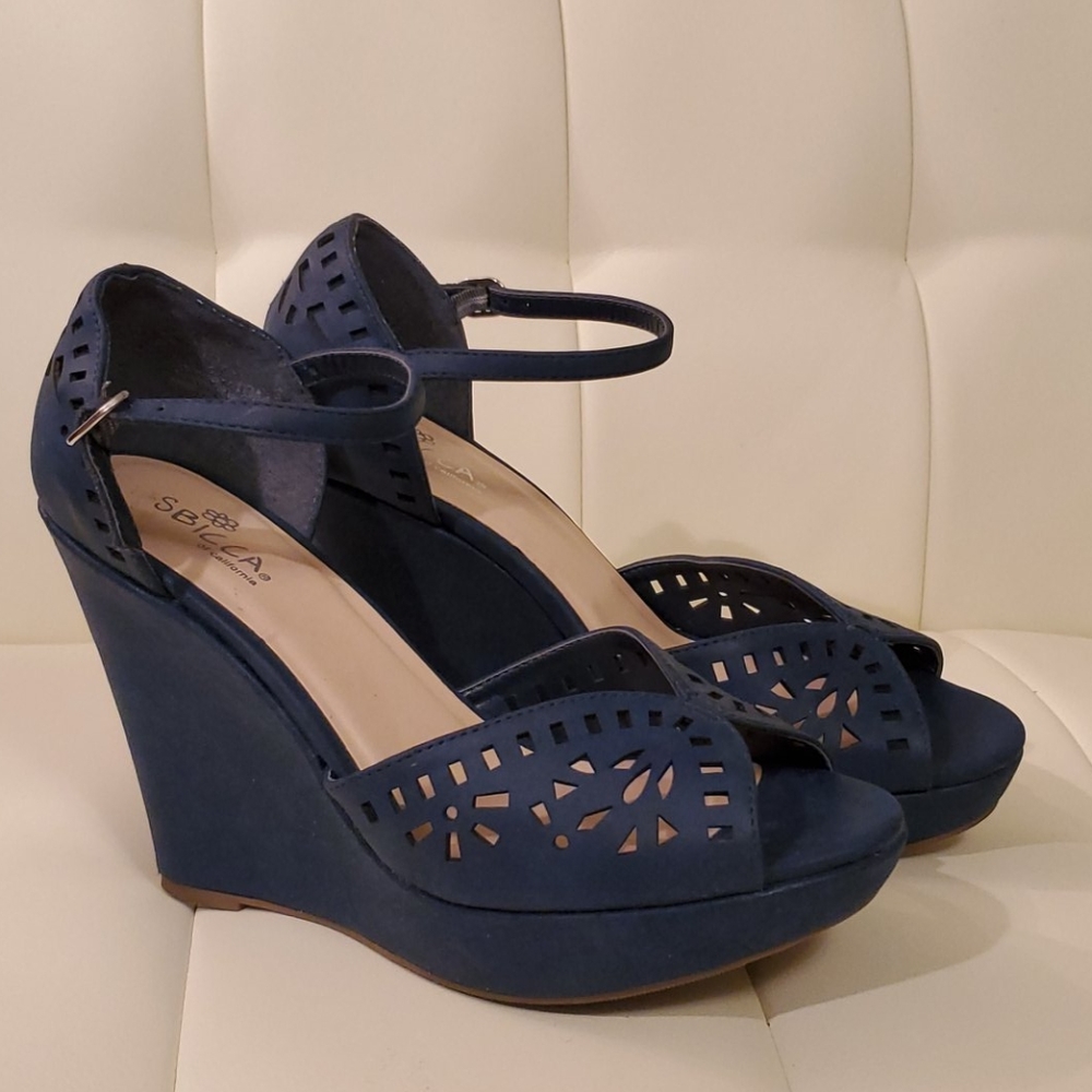 Royal blue wedges